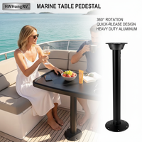Système de pieds de table à dégagement rapide en alliage d'aluminium noir HWHongRV avec plateau rotatif à 360 degrés pour yacht et camping-car