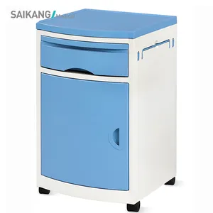 SKS002-W Portable Steel ABS Plastic Medical Storage Furniture Hospital Bedside Cabinet