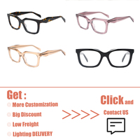 Lunettes optiques en acétate faites à la main sur mesure pour femmes, grande monture, style populaire, lunettes classiques, fournisseur d'usine, vente en gros, ODM, OEM