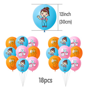 Paquete de decoración de fiesta de cumpleaños inspirado en Ms <span class=keywords><strong>Rachel</strong></span> con pancarta temática globos adorno de pastel para Celebración de regreso a la escuela de niños - Product Image 5