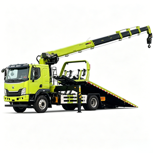Camion de dépannage à plateau Chenglong avec grue de 5 tonnes pour le transport de petites machines de construction - Product Image 1
