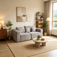 Nouvelle Arrivée Canapé-lit d'Angle Moderne Inclinable et Compressé pour Salon, avec Éponge Haute Densité, Idéal pour Hôtels et Villas