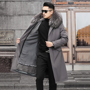 <span class=keywords><strong>Parka</strong></span> en fourrure pour <span class=keywords><strong>homme</strong></span> à prix abordable, avec doublure en vraie fourrure de lapin Rex, grand col en fourrure, style long, <span class=keywords><strong>manteau</strong></span> pour <span class=keywords><strong>homme</strong></span> - Product Image 3