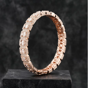 สร้อยข้อมือคิวบาลิงค์เพชรเลี้ยงในห้องปฏิบัติการทองคำขาว 14K สองแถวระดับพรีเมียม |   เครื่องประดับฮิปฮอปแบบหรูหราประดับเพชรเทียม ได้รับการรับรองจาก IGI สำหรับทั้งชายและหญิง - Product Image 1