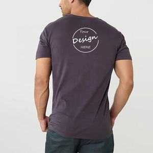 T-shirt pour homme en coton doux de haute qualité, à col en V, uni, pour le sport et la course à pied, avec logo personnalisé imprimé, nouvelle arrivée, vente en gros - Product Image 6