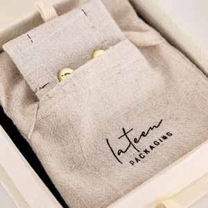 Manufacturer Custom Natural Cotton <b>Drawstring</b> Bag Gift Jewelry <b>Pouch</b> Beige Cotton Linen <b>Drawstring</b> <b>Pouch</b> With Cotton String - Product Image 2