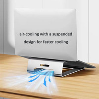 Support d'ordinateur portable en alliage d'aluminium au design simple et élégant, support de tablette, base de refroidissement portable 24x21x6.5cm en stock