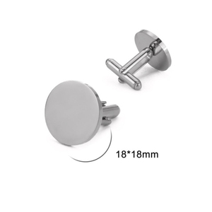 Gemelli a Disco in Acciaio Inossidabile Placcato Oro 18K, Personalizzabili con Incisione, Regalo Fai-da-te per Matrimoni, Fidanzamenti, Feste, Uomo Donna Unisex - Product Image 2