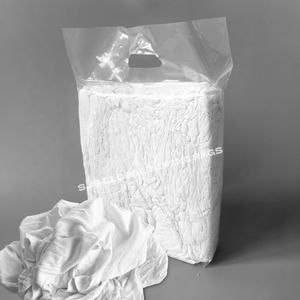 Trapos de Algodón Blancos para Limpieza Industrial Marina, 35-60 cm, 100% Algodón, Bolsa de 10 kg de Trapos para Taller - Product Image 1