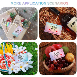 Cartes de remerciement pour petites entreprises, dégradé pastel, logo personnalisé, pour cadeaux et pâtisseries, imperméables - Product Image 2