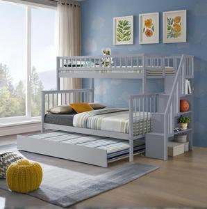 Cama litera convertible de madera maciza <span class=keywords><strong>con</strong></span> escalera y barandillas, cama infantil que ahorra espacio para niños pequeños, niñas y niños, para dormitorio - Product Image 6