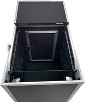 Estuche de Rack para Altavoces de Audio de 16 Espacios con Parte Superior Inclinada para Mezclador de 10 Espacios y Mesa de Trabajo para DJ, Estuche de Transporte Profesional para Audio PA/DJ
