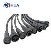Proyecto de iluminación de alta potencia para exteriores, 50W, 100W, conectores de cable impermeables, M23, 3 pines, plástico, macho, hembra, Pug, IP65, conector LED