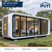 Maison préfabriquée intelligente pour les fêtes de Noël, type cabane en forme de pomme, avec cuisine, salle de bain et installation rapide, design modulaire