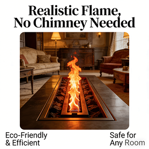 Caminetto a Bioetanolo Portatile Autoportante con Fiamma Reale, Bruciatore Regolabile e Protezione di Sicurezza per Campeggio, Balcone, Giardino, Patio - Product Image 3