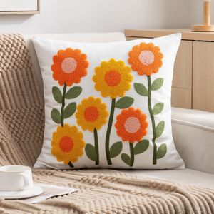 Rural Style Decorative Home Sofa Pillow <strong>Cover</strong> Flower Pattern <strong>Cushion</strong> <strong>Covers</strong> <strong>Without</strong> Core for Summer Anne's Home - Product Image 3