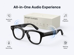 New M02X ProMax Smart Glasses 13MP Photograph 4K Video <b>recording</b> AI Translation EIS stabilization Genuine leather charging <b>case</b> - Product Image 5