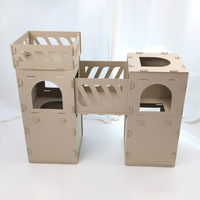 Nouveau Nid pour Chat en Fibre Chimique Multi-couches et Double-couche, Assemblage Aléatoire, Sans Occupation, Anti-griffures, Villa Verticale pour Chat Toutes Saisons