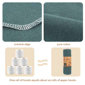 Rouleau de serviettes sans papier réutilisables en <span class=keywords><strong>flanelle</strong></span> de coton biologique personnalisées lavables lingettes de cuisine en bambou serviettes alternatives sans papier - Product Image 4