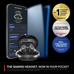 หูฟังเกมมิ่งไร้สาย SteelSeries <span class=keywords><strong>Arctis</strong></span> GameBuds 2.4GHz <span class=keywords><strong>5</strong></span>.3 ANC IP55 กันน้ำ เล่นได้นาน 40 ชั่วโมง - Product Image 3