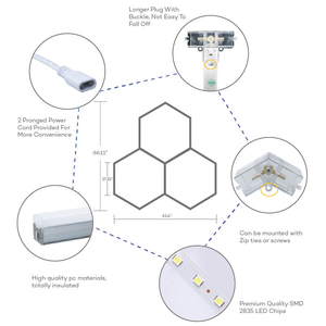 Lampe LED hexagonale pour garage en promotion, à assembler soi-même, éclairage pour atelier de beauté automobile et outil de nettoyage de voitures - Product Image 4