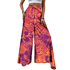 <span class=keywords><strong>Pantaloni</strong></span> da <span class=keywords><strong>Donna</strong></span> <span class=keywords><strong>con</strong></span> Stampa Tribale Samoana Polinesiana, <span class=keywords><strong>Vita</strong></span> Alta, Gamba Larga, Vestibilità Ampia, Taglie Forti - Product Image 3