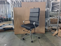 Chaise de direction haut de gamme en cuir luxueux noir et crème