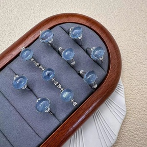 Ingrosso anello <span class=keywords><strong>acquamarina</strong></span> naturale alla moda S925 <span class=keywords><strong>gioielli</strong></span> in argento <span class=keywords><strong>con</strong></span> bocca dal vivo di fascia alta di cristallo progettato per le donne - Product Image 2