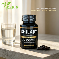 Capsules de Shilajit OEM 15250mg Équivalent Force Maximale 60 Capsules Végétales Complément Alimentaire Bien-être Quotidien