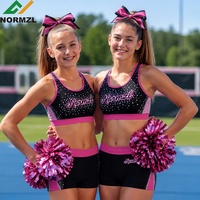 Tenue d'entraînement pour équipe de cheerleading avec strass scintillants, nouveau design, crop top court, vêtements de sport personnalisés par sublimation