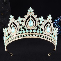 Couronne de mariée baroque, diadème de princesse exquis pour anniversaire, coiffe de mariée européenne et américaine, couronne de concours en alliage