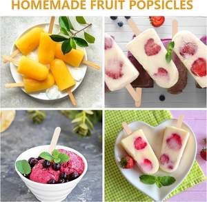 INTODIY Vente directe d'usine Bâtonnets de crème glacée en bois jetables pour bricolage Bâtonnets de sucettes glacées en bois naturel - Product Image 4