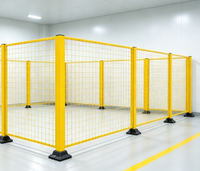 Clôture de sécurité industrielle en treillis soudé modulaire thermolaqué avec base lestée pour équipement industriel et écran de séparation