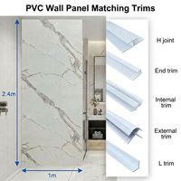 Moderne 1m x 2,4m PVC marmerlook binnenwandbekleding voor douche, PVC douchepaneel voor badkamer, slaapkamer, woonkamer, hotel