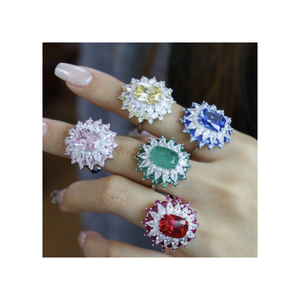 Hot Selling 925 Sterling <b>Silver</b> Simulate Ruby Pendant Necklace <b>Ring</b> Earrings Jewelry <b>Set</b> for Export - Product Image 1