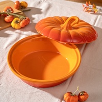 Pot à soupe créatif en céramique sous glaçure, motif citrouille, grande capacité, pour desserts et pâtisseries, utilisation domestique, sans cuisson à feu ouvert