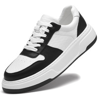 Chaussures élévatrices tendance de haute qualité pour hommes, lacets, cuir véritable, blanc, respirant, léger, augmentant la taille