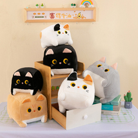 Vente chaude mignon chat carré peluche peluches minuscule carré chaton poche chat jouets en peluche