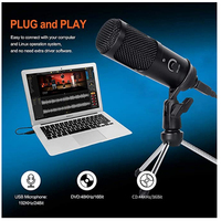 Kit de Micrófono USB con Cable de Fábrica OEM para Grabación en Estudio, Vlogging y Juegos en Computadora