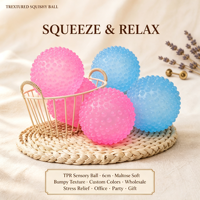 Balle texturée souple anti-stress en TPR, balle sensorielle en maltose 6 cm, balle à presser avec picots, jouet sensoriel pour enfants, adolescents et adultes, vente en gros