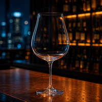 Verre à vin rouge en cristal minimaliste japonais ultra-fin fait à la main en bois