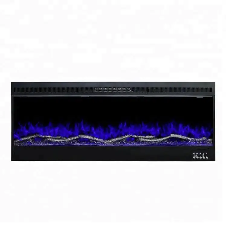 Fireplaces Chimenea 70 Inch Hot Sale Gas Decor Black Screen Smart Water Vapor Wall Mounted Electric Fireplace Recessed