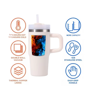 Gobelet isotherme de 14 oz avec poignée et paille pour enfants, en acier inoxydable, cadeaux pour enfants - Product Image 3