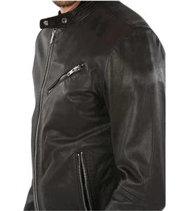 High Quality Customized Color <b>Men</b> Leather <b>Jacket</b> | Winter Wear | Zipper Closure | Stand Collar | Waterproof & Breathable - Product Image 2