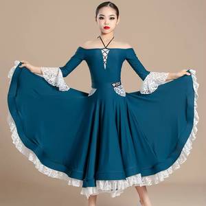 ชุดเต้นรำสมัยใหม่คุณภาพสูงสำหรับเด็กผู้หญิง ชุดเต้นรำมาตรฐานแห่งชาติ ชุดแข่งขันเต้นรำวอลซ์ ชุดฝึกซ้อมสำหรับการสอบศิลปะการเต้นรำ <span class=keywords><strong>กระโปรง</strong></span>ยาว - Product Image 1