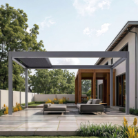 Auvents rétractables en aluminium pour pergola, gazebo résistant aux intempéries pour la protection UV extérieure et protection contre la pluie