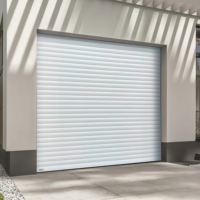 Lame de porte de garage enroulable en acier courbé de 77 mm, isolée par mousse, panneau de porte roulante moderne, sécurisé pour garage commercial et entrepôt
