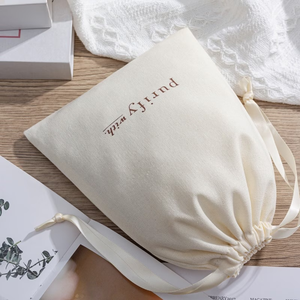 Bolsa de Algodón Biodegradable con Cordón, Bolsa de Muselina Natural para Guardar Bolsos - Product Image 4