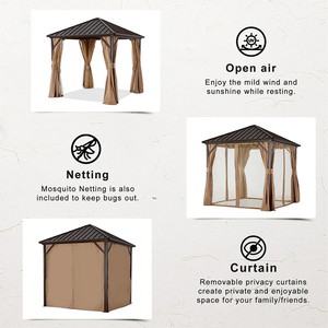ABCCANOPY Alu Gartenpavillon 3x3 m Luxus Pavillon Hardtop Festes Dach Partyzelt Gazebo <span class=keywords><strong>Abri</strong></span> <span class=keywords><strong>De</strong></span> <span class=keywords><strong>jardin</strong></span> En Métal Pérgola - Product Image 1
