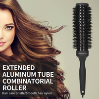 Brosse à rouler à pointe pointue à long manche, résistante à la chaleur, en nylon, pour un coiffage professionnel